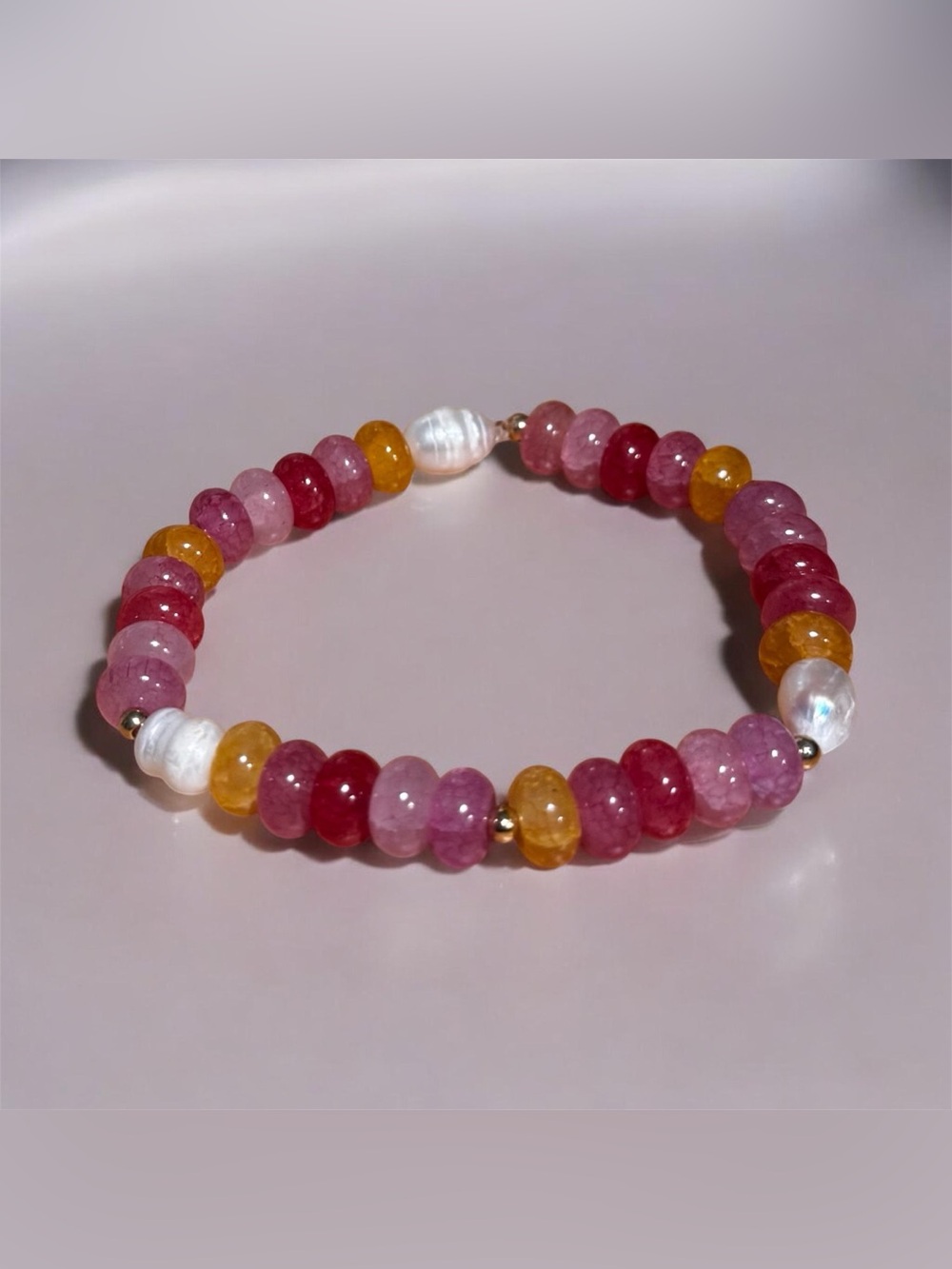 Golden hour pearl stacking bracelet